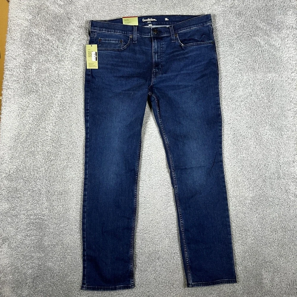 Goodfellow Jeans Mens 40x32 Blue Slim Cenido Dark Wash Denim Casual Formal NEW